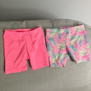 2 pairs of toddler girl bike shorts